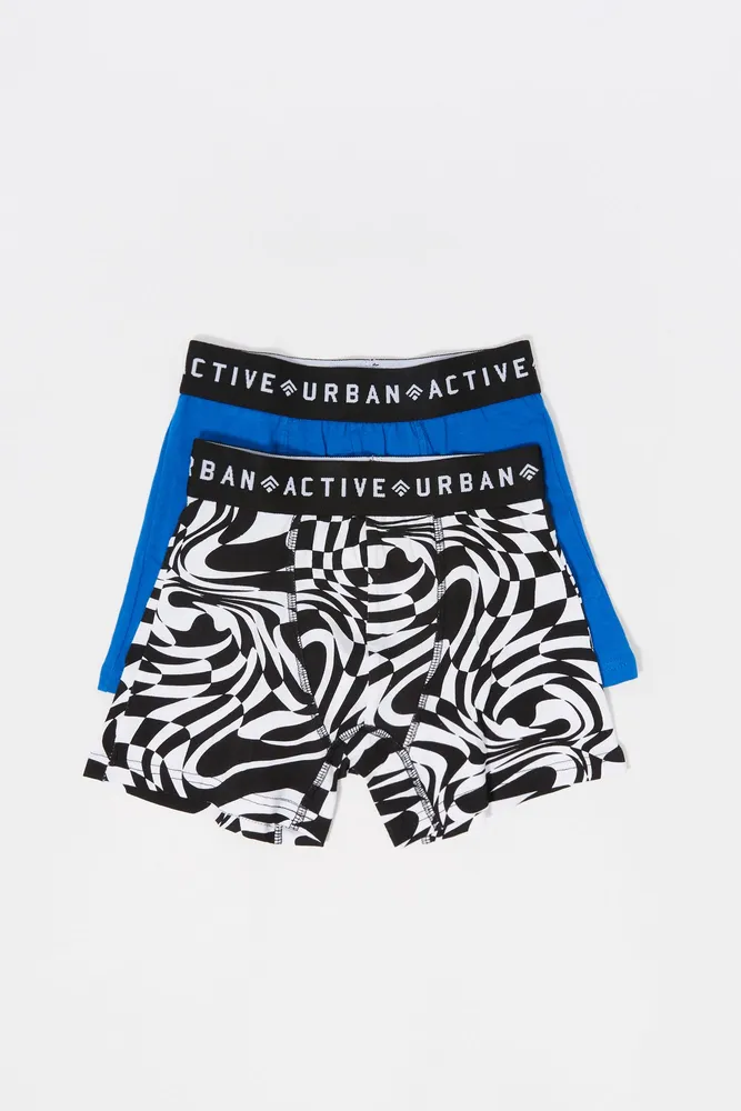 Buy Set of 2 - Printed Boxer Brief with Elasticated Waistband