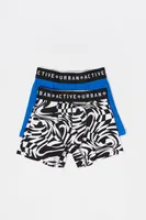 Boys Warped Checkered Print Boxer Set (2 Pack)