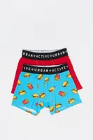 Boys Warped Burger And Fries Print Boxer Set (2 Pack)