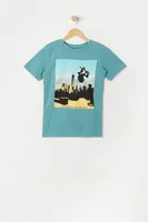 Boys Skateboard Skyline Graphic T-Shirt