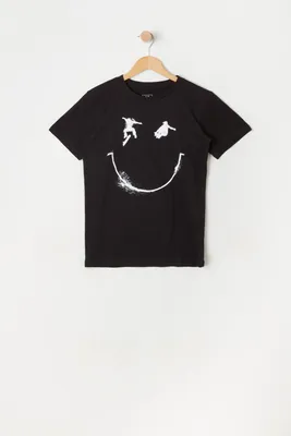 Boys Smiley Face Graphic T-Shirt