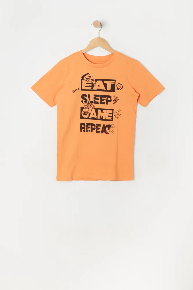 Boys Eat Sleep Game Repeat Graphic T-Shirt