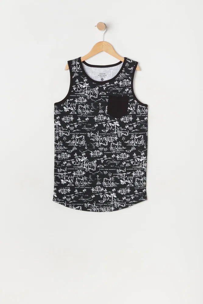 Boys Palm Tree Doodle Print Tank