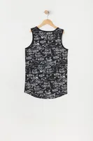 Boys Palm Tree Doodle Print Tank