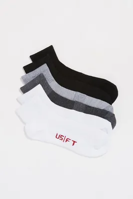 Boys Athletic U5 Fit Colour Pop Ankle Sock Set (6 Pack)