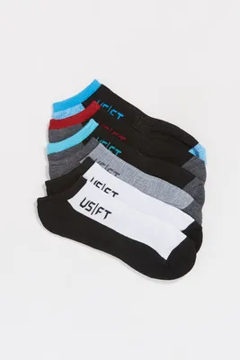 Boys Athletic U5 Fit Solid Ankle Sock Set (6 Pack)