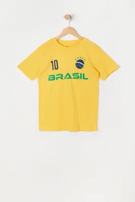 Boys Brazil Graphic World Cup Jersey