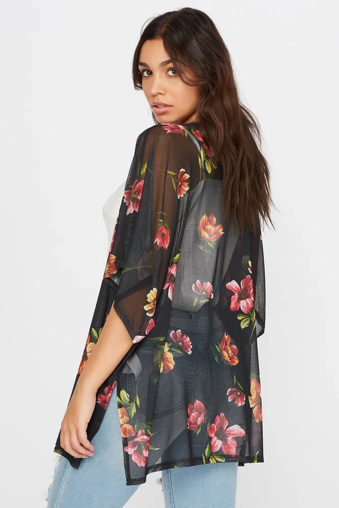 Mesh Floral Kimono