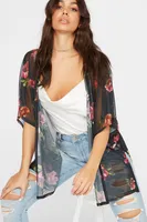 Mesh Floral Kimono