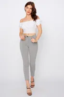 Plaid High-Rise Skinny Pant