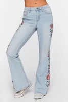 Floral Embroidered Flare Leg Jean