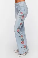 Floral Embroidered Flare Leg Jean