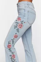 Floral Embroidered Flare Leg Jean