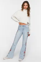 Floral Embroidered Flare Leg Jean