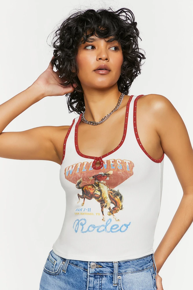 Wild West Graphic Studded Tank