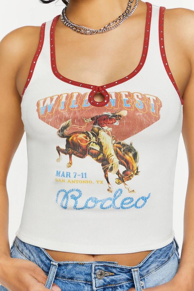 Wild West Graphic Studded Tank
