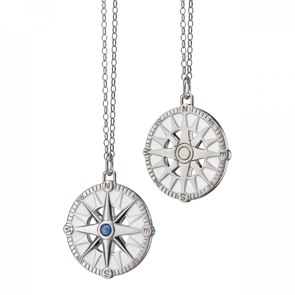 Compass Mother of Pearl Diamond Necklace  COLY LOS ANGELES