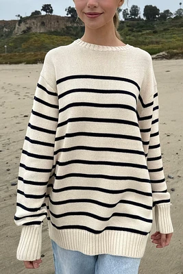 Brianna Cotton Thin Stripe Sweater