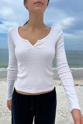 Zelly Long Sleeve Ribbed Top