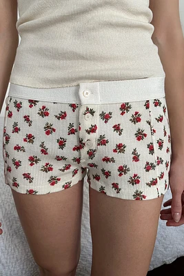 Floral Waffle Boyshort Underwear