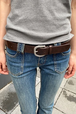 Faux Leather Buckle Belt