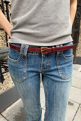 Faux Leather Buckle Belt