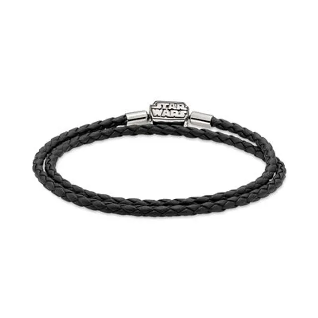 FINAL SALE - Pandora Moments Star Wars™ Limited Edition Clasp Double Black  Leather Bracelet, Ruthenium plated