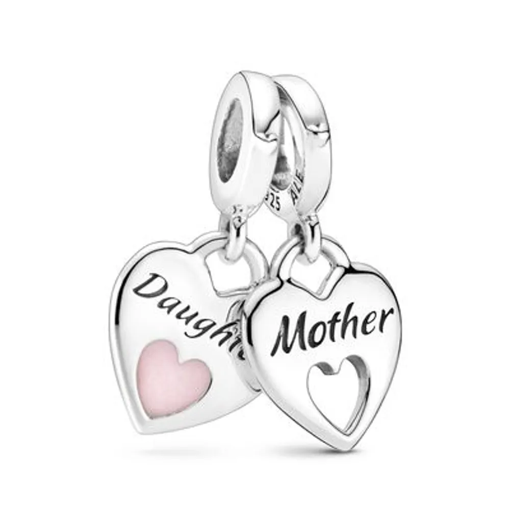 Mother Daughter Splittable Heart Charm and Bracelet Set