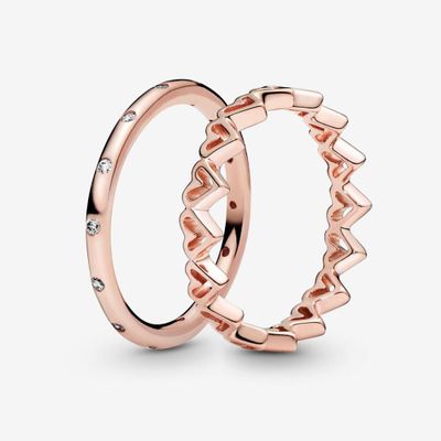 pandora sparkling heart stacking ring