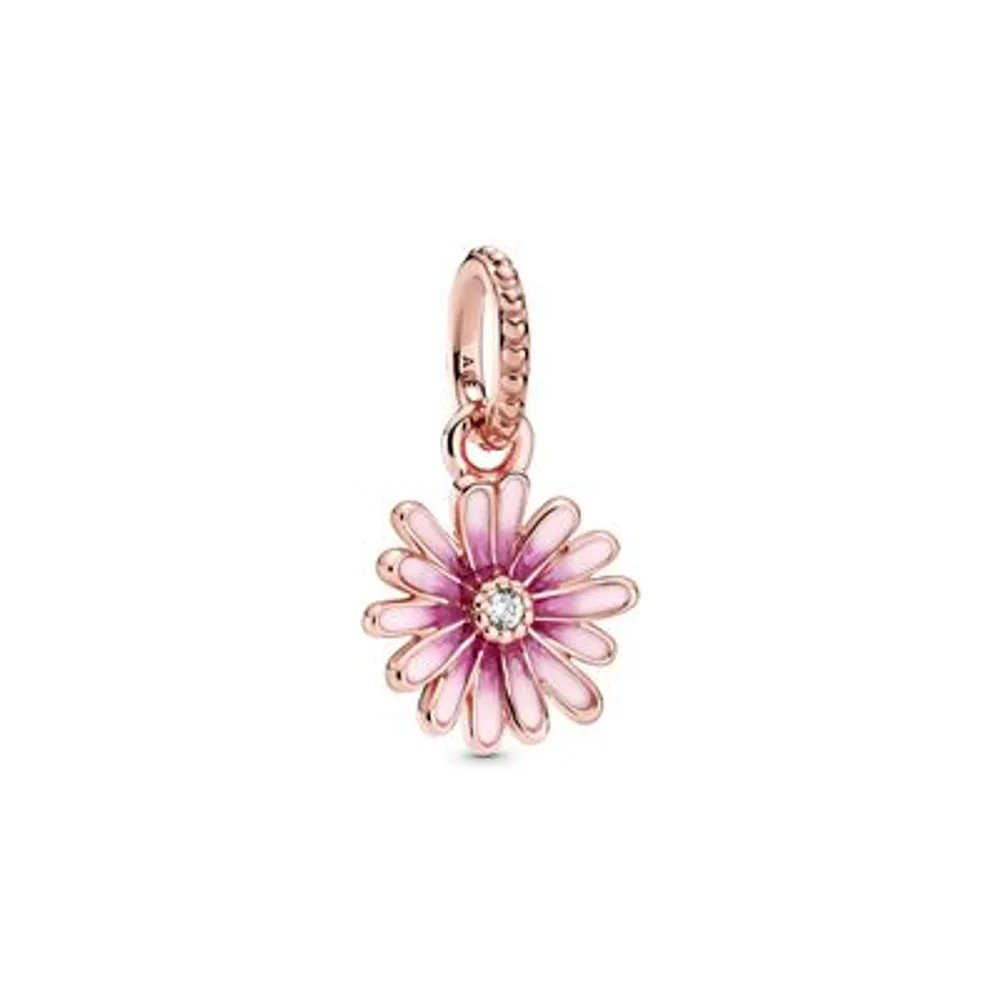 Pink Daisy Spacer Clip Charm