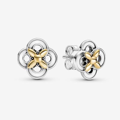 Pandora Two-tone Flower Stud Earrings - FINAL SALE | Mall of ...