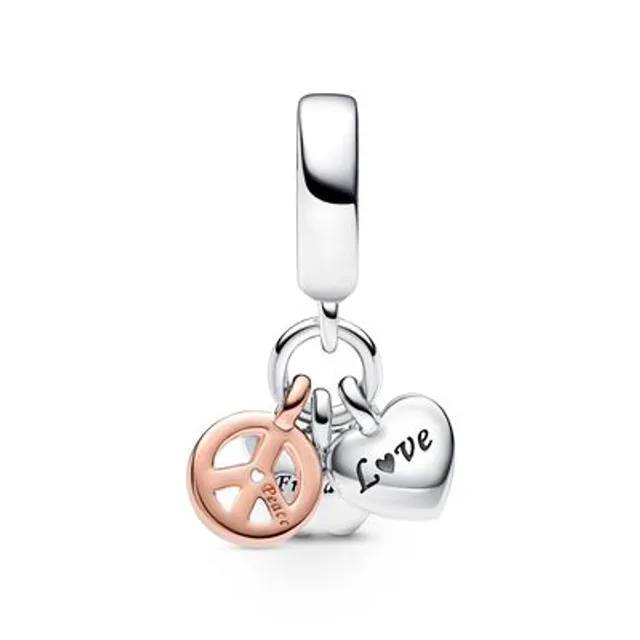 Camera, Heart & Compass Triple Dangle Charm