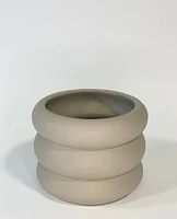 Layered Plant Pot -Greige