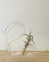 Glass Swan Vase