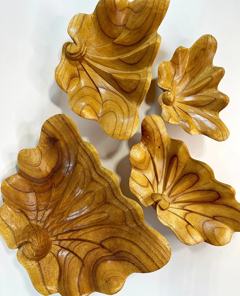 S/4 Solid Wood Shell Bowls