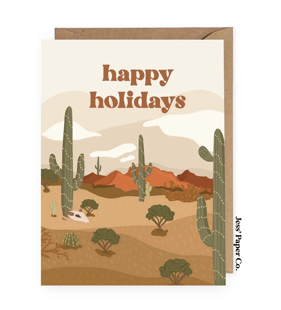 Cactus Happy Holidays Card