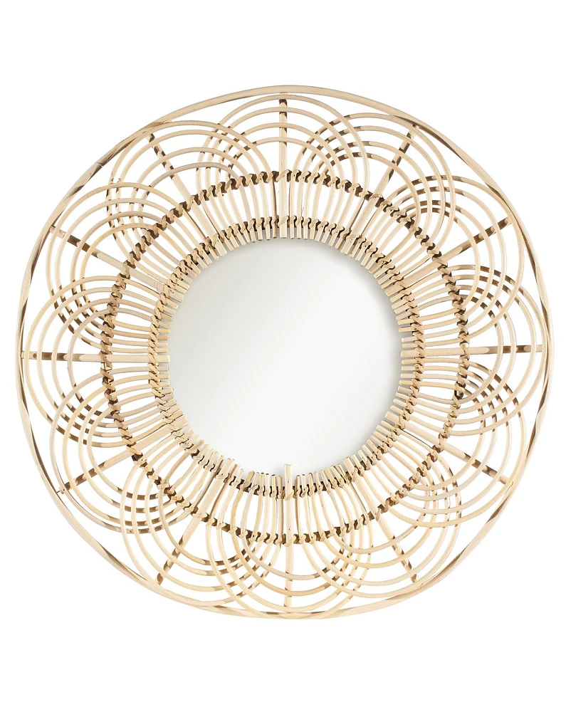 Rattan Scalloped Mirror