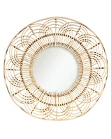 Rattan Scalloped Mirror