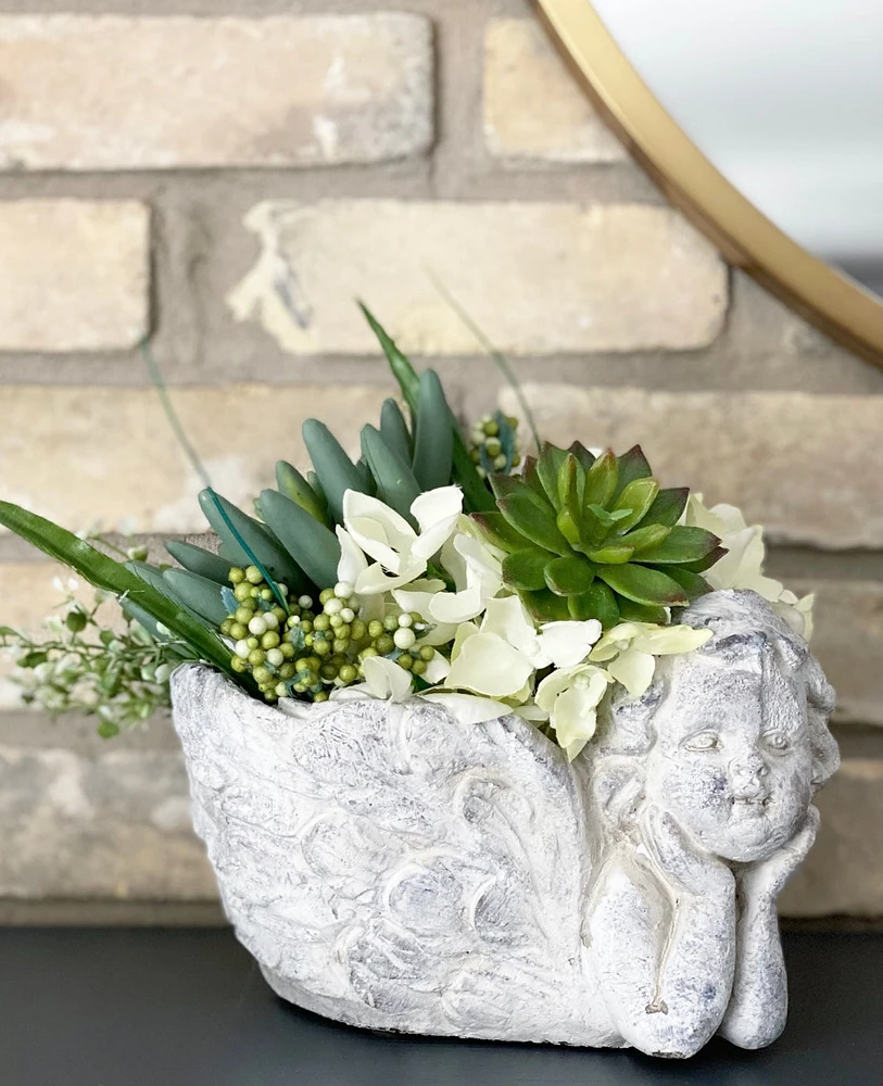 Angel Wing Planter with Arrangement