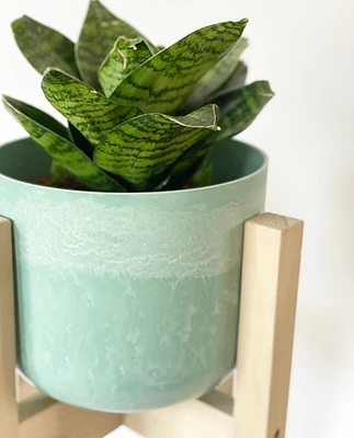 Sage Marbled Plant Pot