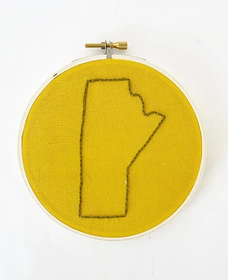 Manitoba Outline Embroidery Hoop