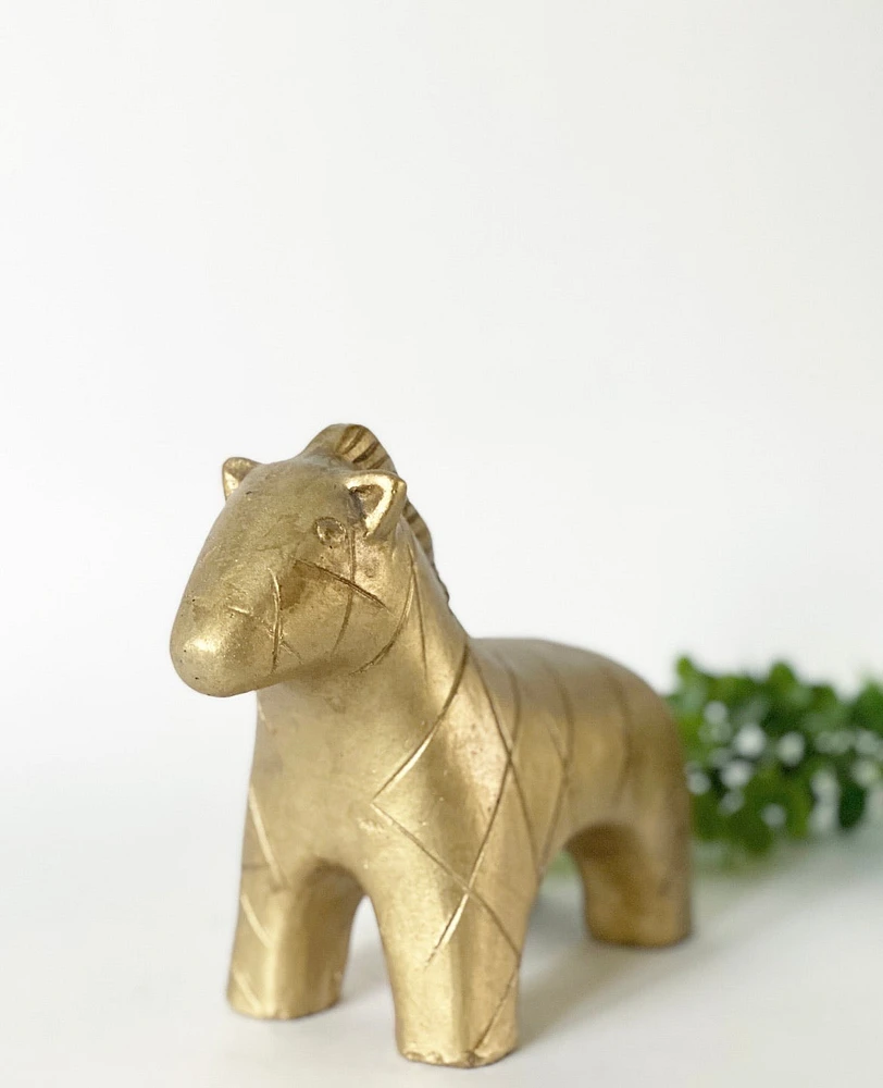 Golden Zebra Statue