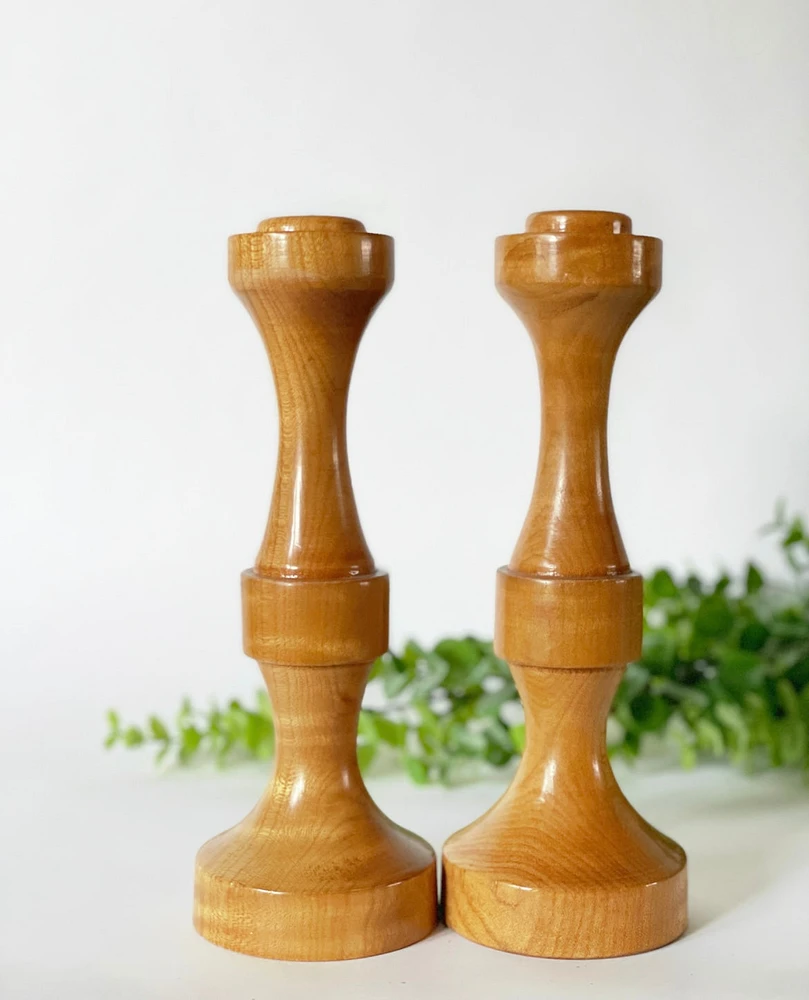 Wooden Taper Candle Stick Sets