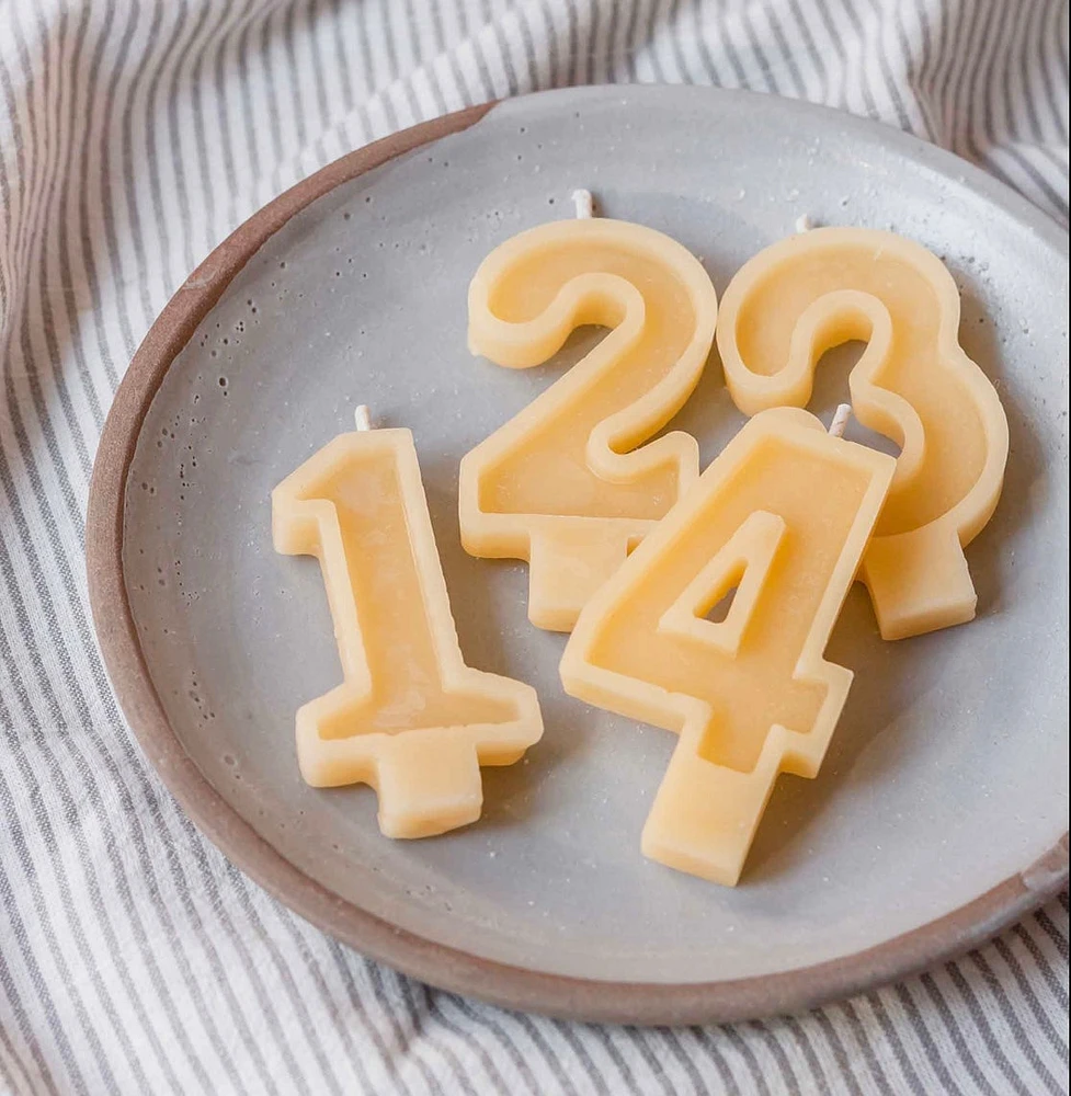 Number Beeswax Birthday Candles