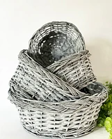 S/4 Grey Wall Basket