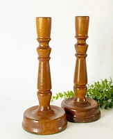 Wooden Taper Candle Stick Sets