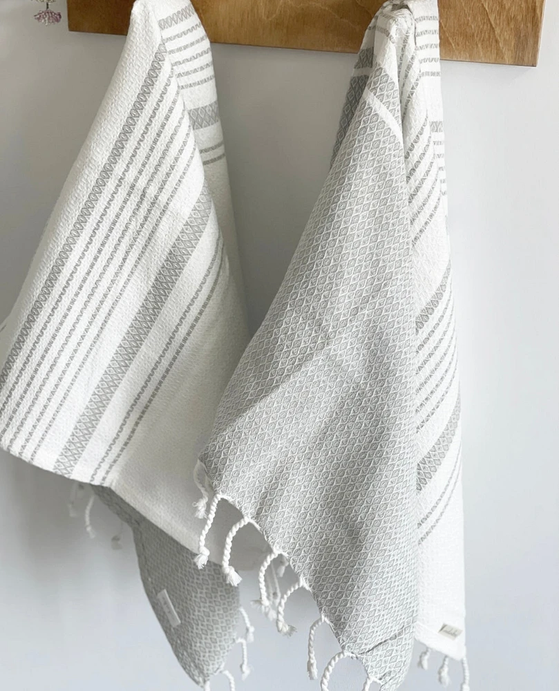 S/2 Turkish Towels -Grey