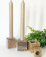 Customizable Stone Candle Holders