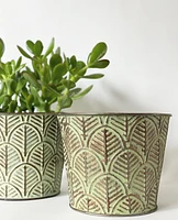 Embossed Metal Planters