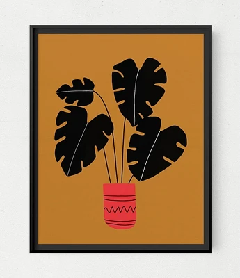 Monstera Black Art Print